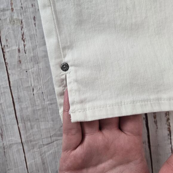 NYDJ Sheri Slim Jeans Womens 14 White Stretch Lift Tuck Mid Rise Straight Pants - Picture 6 of 11